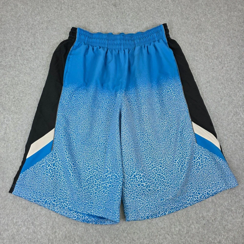 Nike Dri-FIT Basketball Shorts Men's Large Blue White‎ Elephant Print Gradient